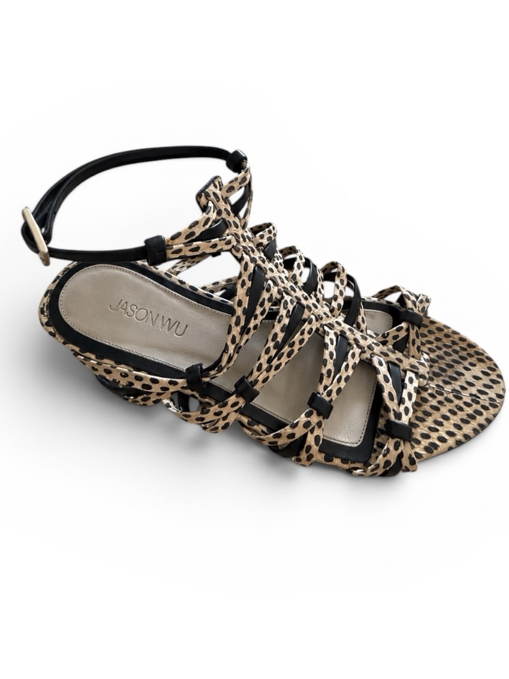Jason Wu Snakeskin Animal Print Gladiator Sandals | Size 36 | GUC